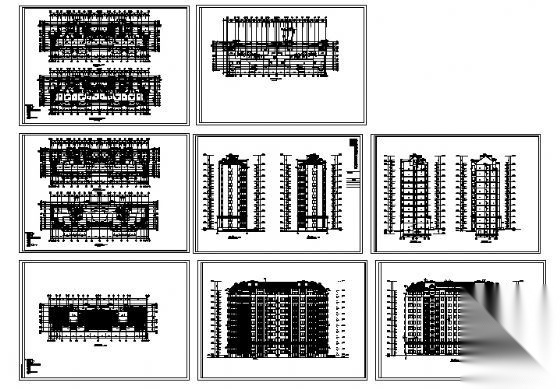 上海某小高层住宅建筑施工图cad施工图下载【ID:150005111】