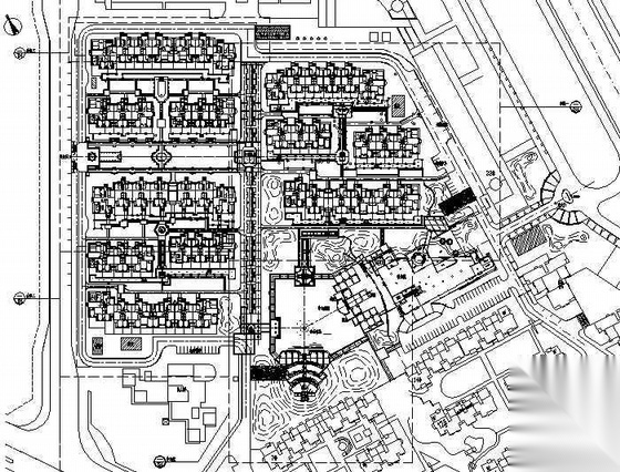 [北京]居住区中心区及东区环境景观施工图设计施工图下载【ID:161072167】