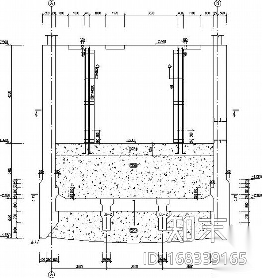 污水站框架沉井悬挑支承结构图(含手算计算书)施工图下载【ID:168339165】