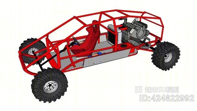 2冲程V16车SU模型下载【ID:424822992】