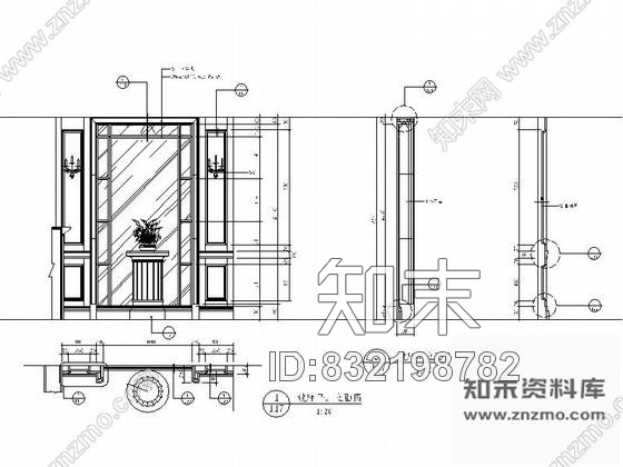 图块/节点过廊欧式背景墙详图cad施工图下载【ID:832198782】