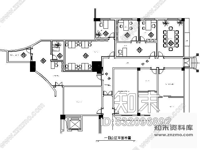 施工图涉外商务酒店1层内部办公区施工图cad施工图下载【ID:532096892】