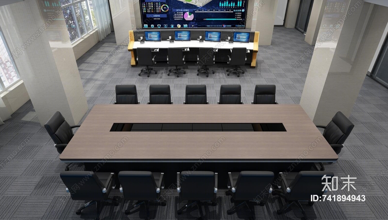 现代司法系统指挥中心戒毒所会议室3D模型下载【ID:741894943】