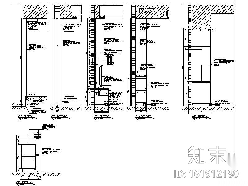 某高档豪装TOWNHOUSE结构别墅装饰图cad施工图下载【ID:161912180】