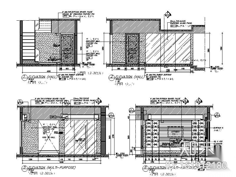 某高档豪装TOWNHOUSE结构别墅装饰图cad施工图下载【ID:161912180】