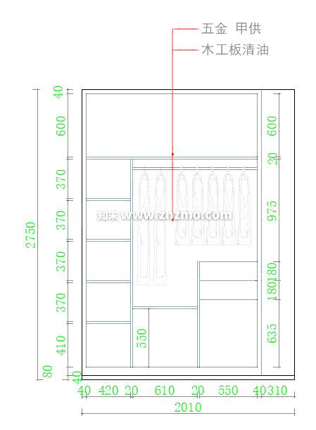 衣柜cad施工图下载【ID:178872137】