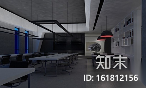 创意亚洲三层办公室施工图（含效果）cad施工图下载【ID:161812156】