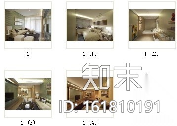 [安徽]现代风两居样板房施工图（含效果）cad施工图下载【ID:161810191】