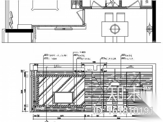 [安徽]现代风两居样板房施工图（含效果）cad施工图下载【ID:161810191】