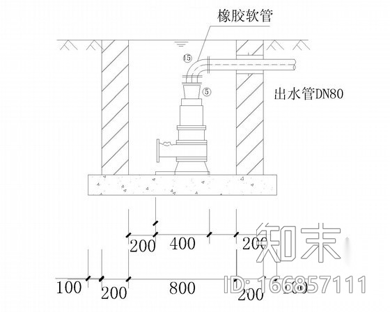 水泵及泵房大样图cad施工图下载【ID:166857111】