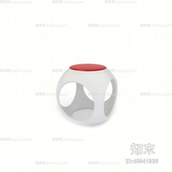 现代白色塑料凳子3D模型下载【ID:40941936】