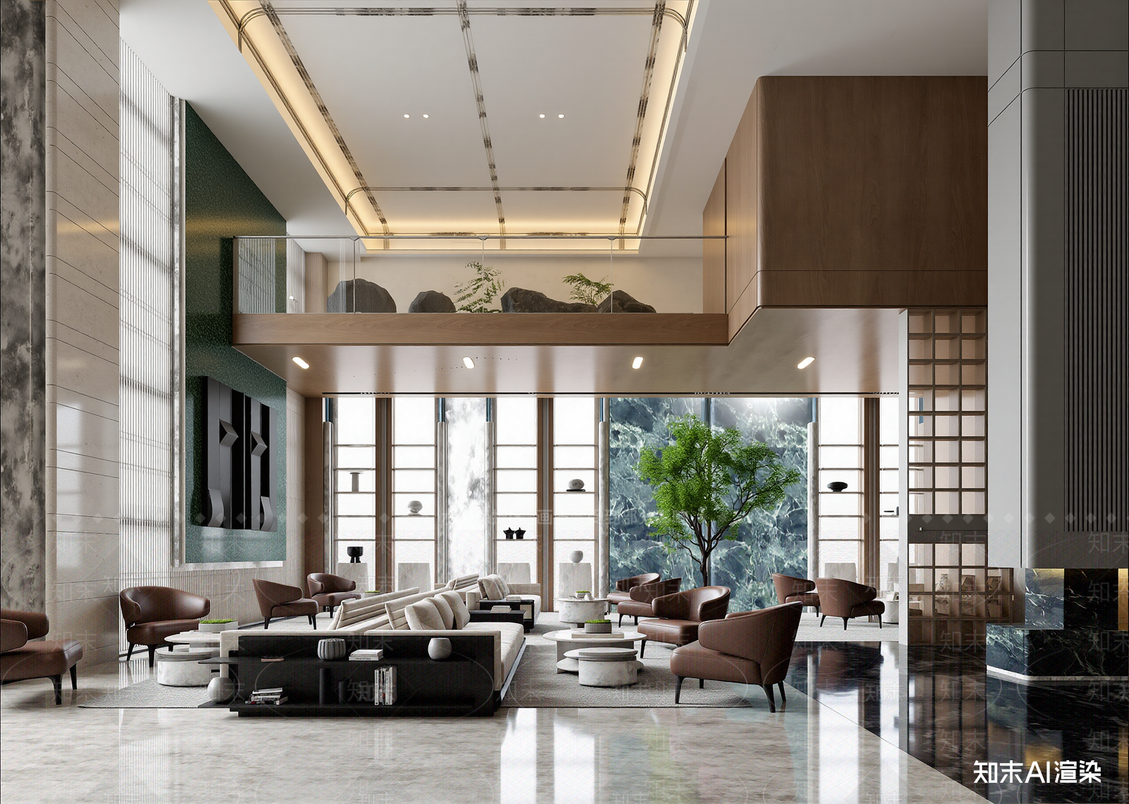 现代酒店大堂3D模型下载【ID:1215037715】