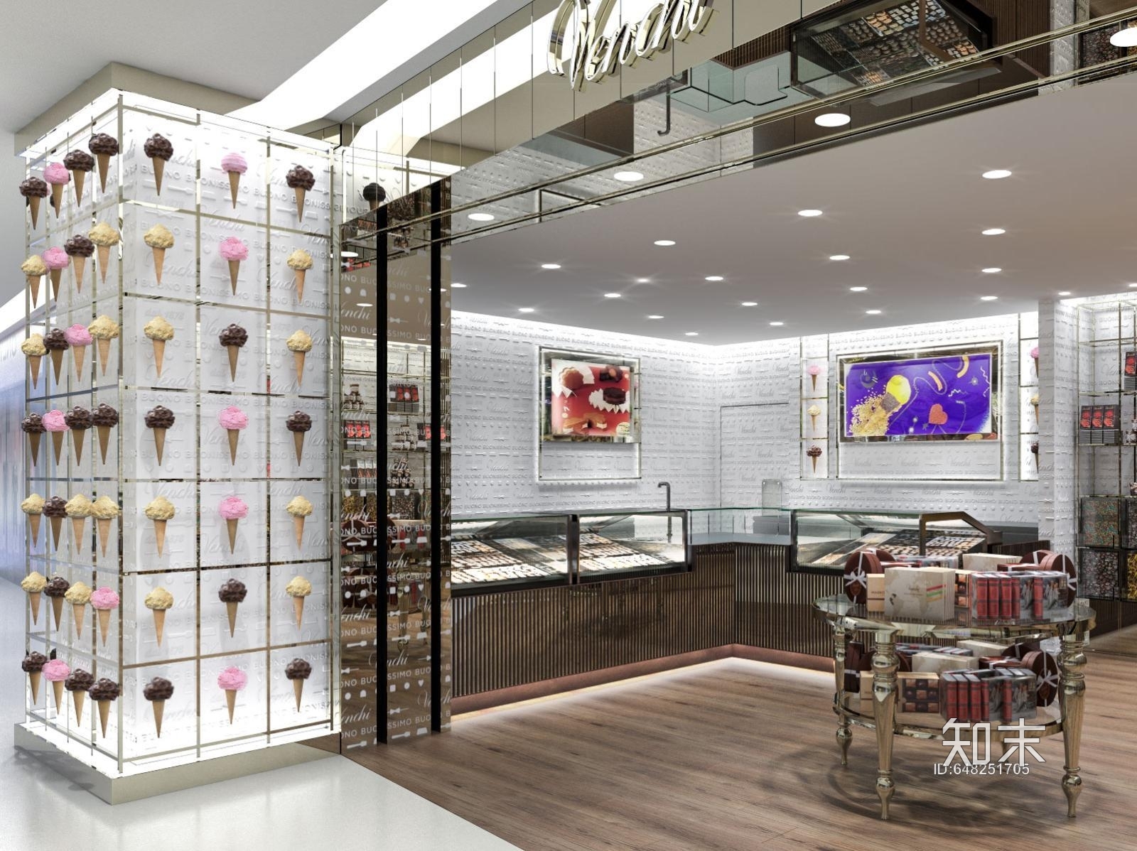 意大利顶级巧克力品牌Venchi店｜施工图cad施工图下载【ID:648251705】