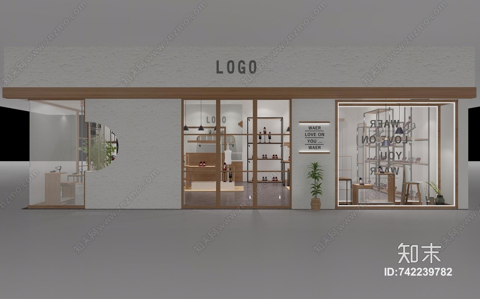 北欧现代鞋店3D模型下载【ID:742239782】