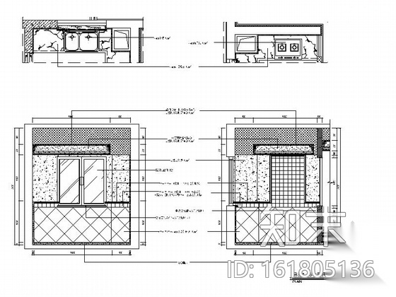 [重庆]精装美式经典三居室住宅装修施工图（含实景）cad施工图下载【ID:161805136】