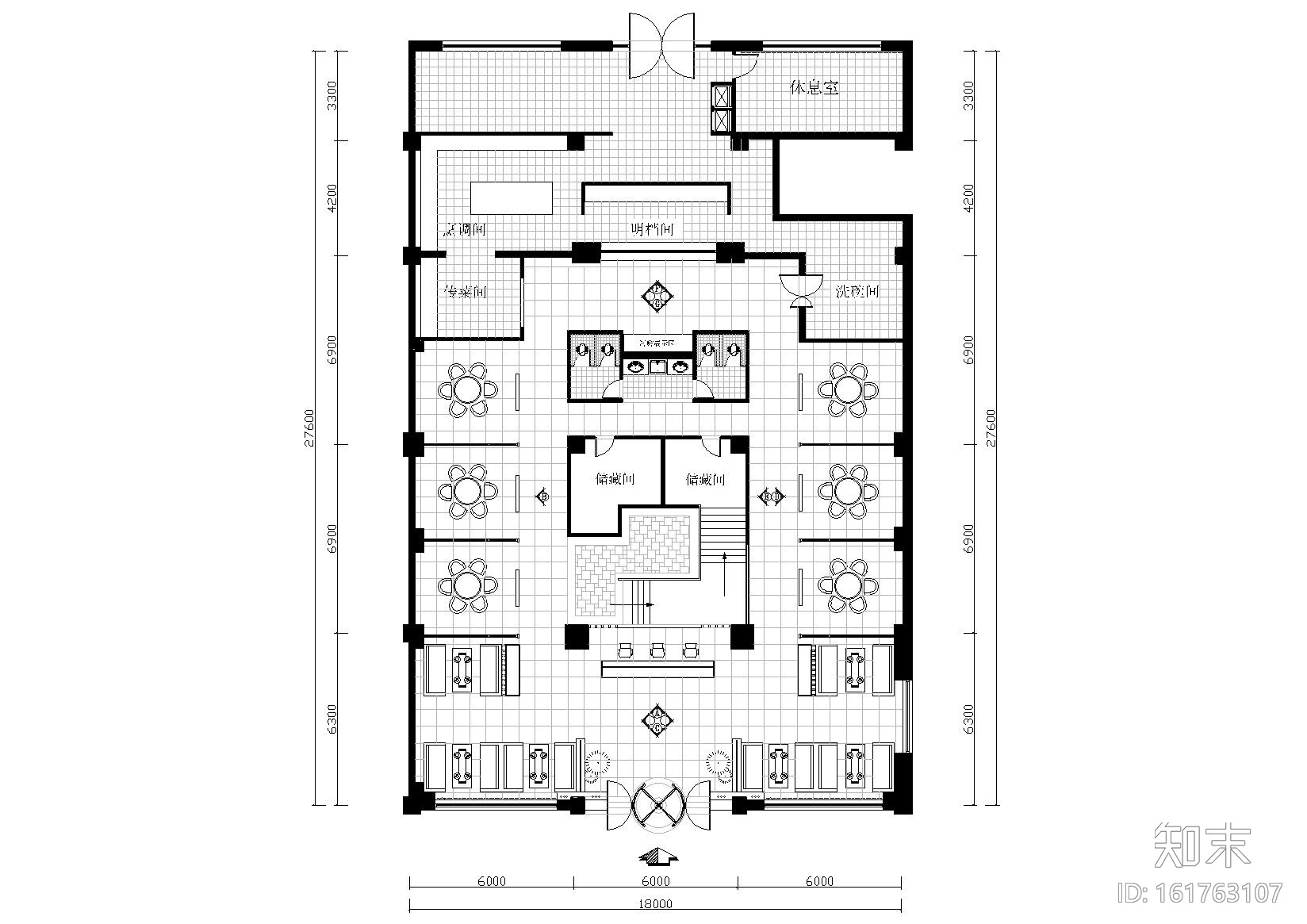 [吉林]通化多福火锅装修工程施工图+效果图施工图下载【ID:161763107】