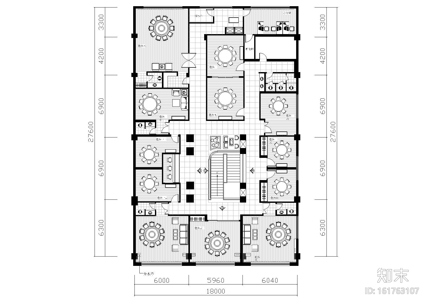 [吉林]通化多福火锅装修工程施工图+效果图施工图下载【ID:161763107】