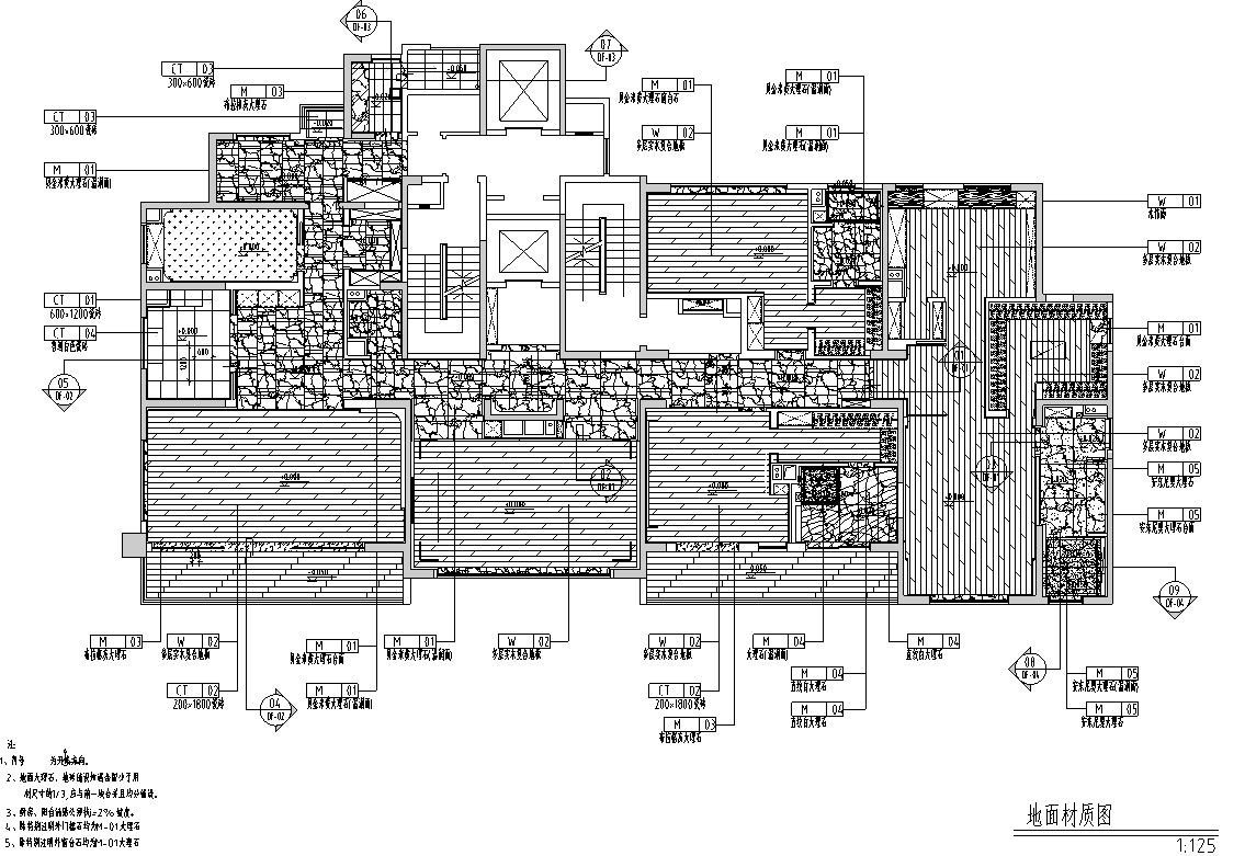 [湖北]武汉515M²大平层私宅施工图_附效果图施工图下载【ID:180849117】