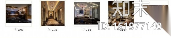 [深圳]国际大酒店奢华总统套房施工图（含效果）cad施工图下载【ID:161977140】