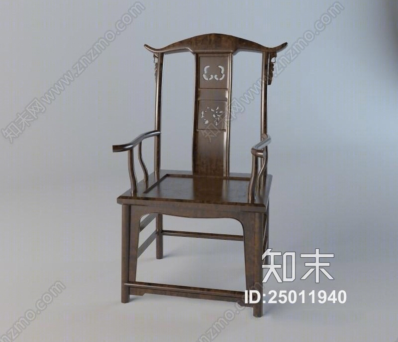 中式雕花休闲椅3D模型下载【ID:25011940】