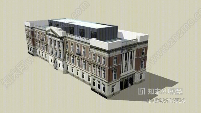 新西兰基督城大教堂广场遗产酒店SU模型下载【ID:536313720】