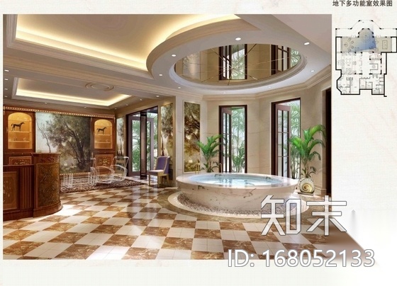 [杭州]某森林公园欧式双层别墅室内装饰竣工图（含效果）cad施工图下载【ID:168052133】