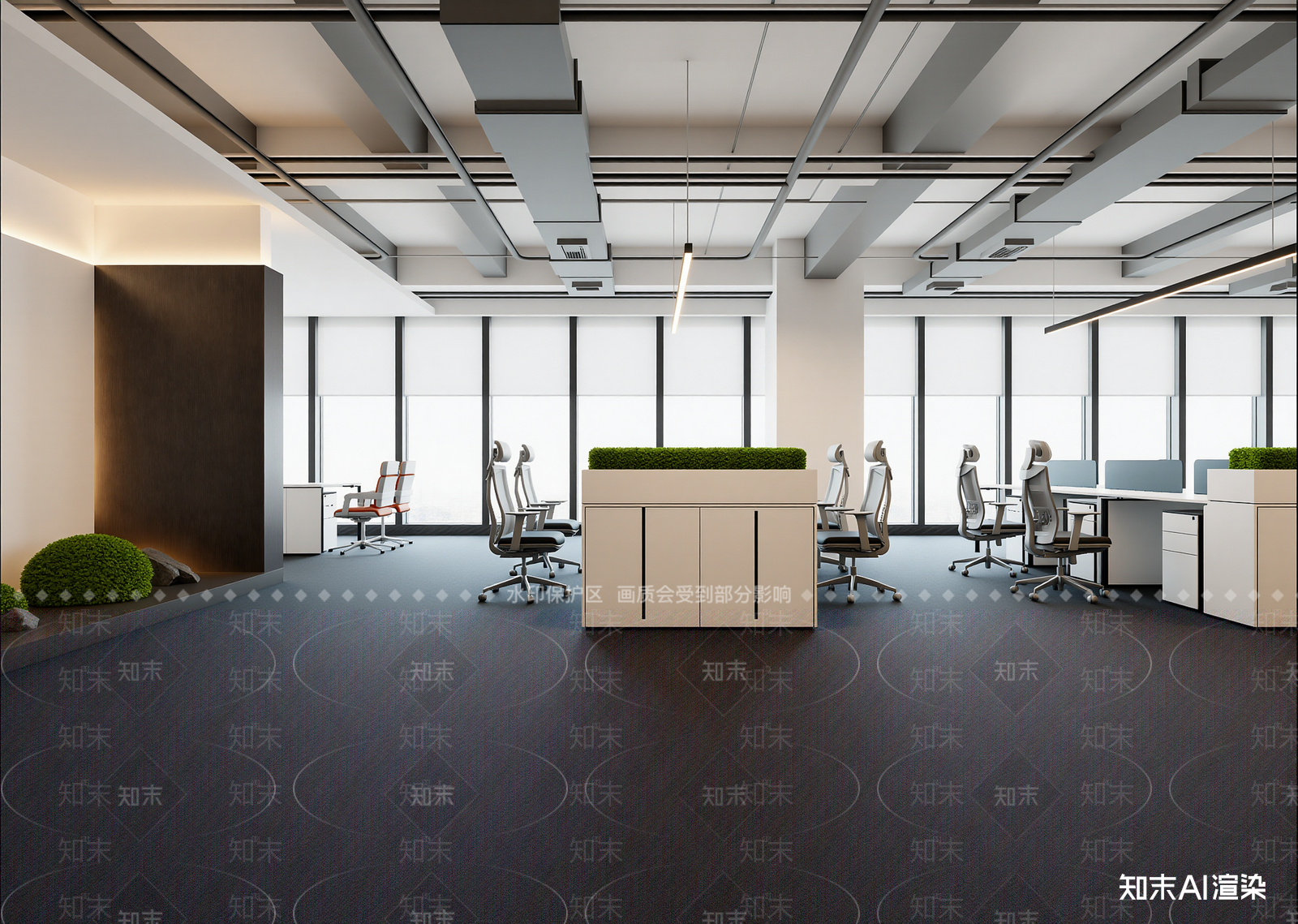 现代办公区3D模型下载【ID:1214648653】
