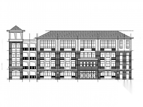 [安徽]市级多层小学整套规划设计施工图（含教学楼、风雨...cad施工图下载【ID:168309141】
