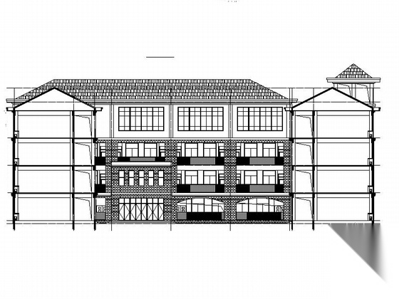[安徽]市级多层小学整套规划设计施工图（含教学楼、风雨...cad施工图下载【ID:168309141】