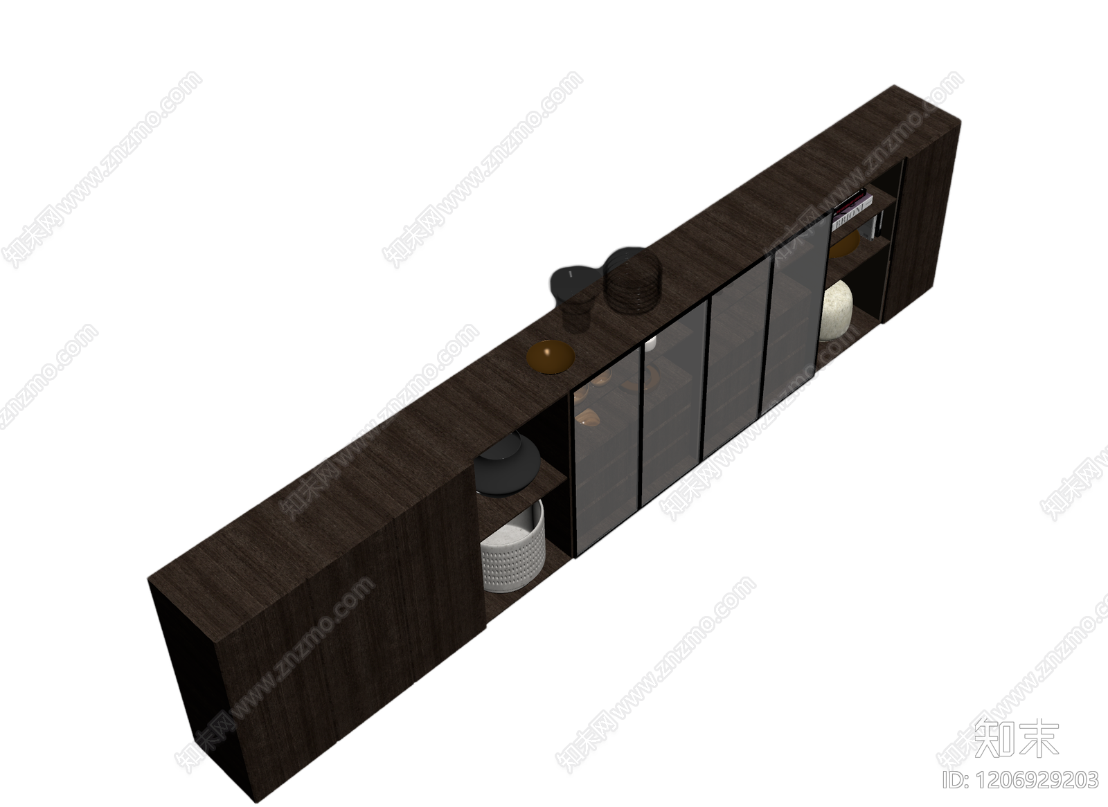 深色玻璃柜组合体3D模型下载【ID:1206929203】
