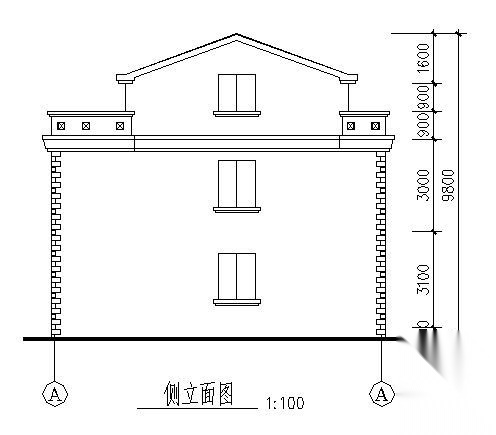 某三层乡村别墅建筑设计方案cad施工图下载【ID:151389136】