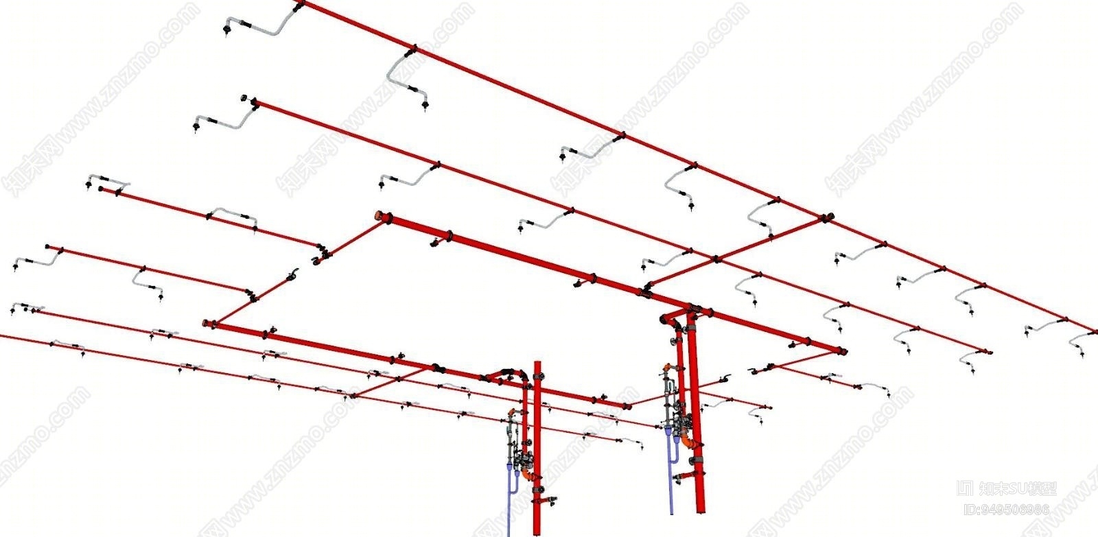 现代风格管道SU模型下载【ID:949506986】