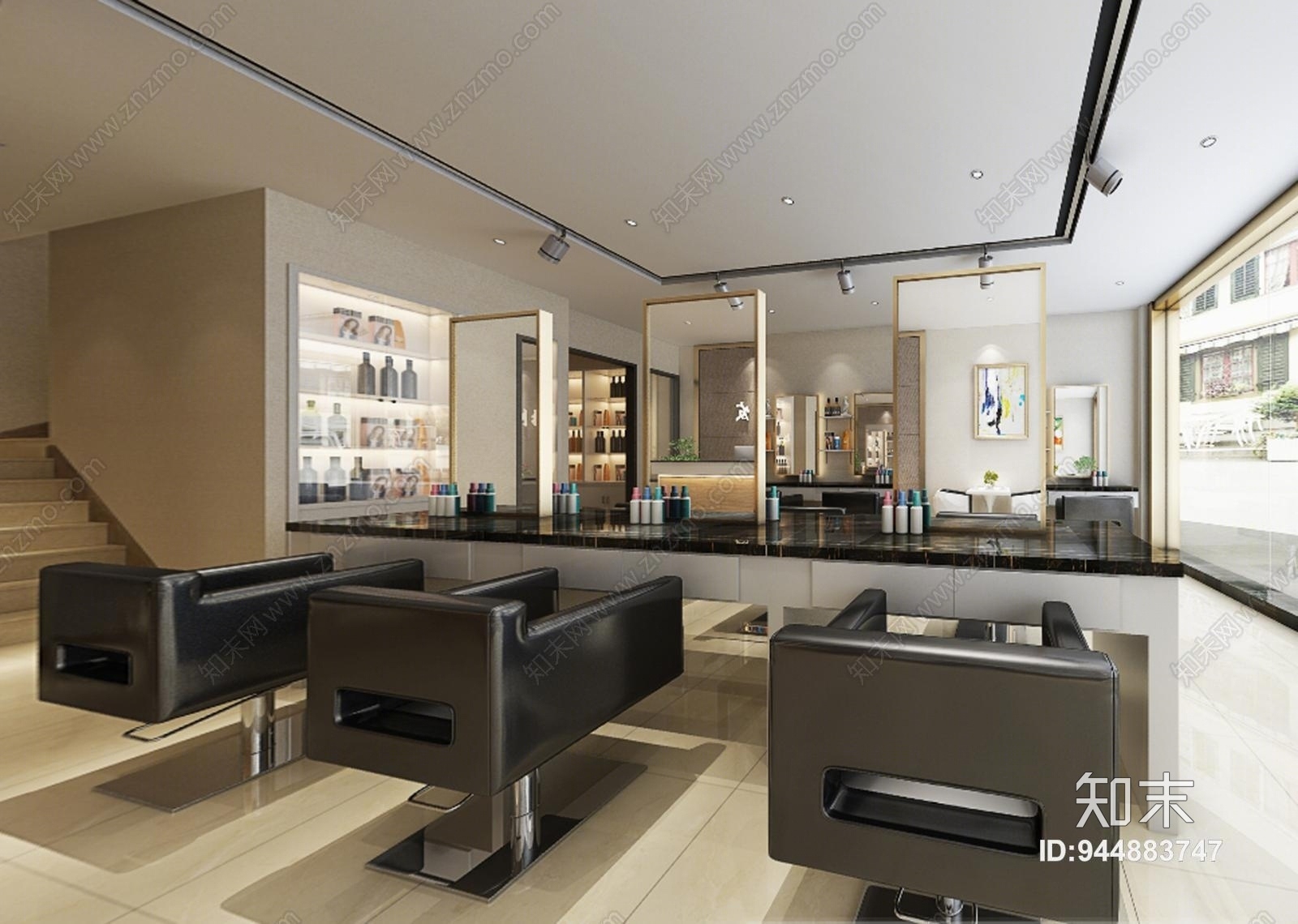 现代温馨理发店3D模型下载【ID:944883747】
