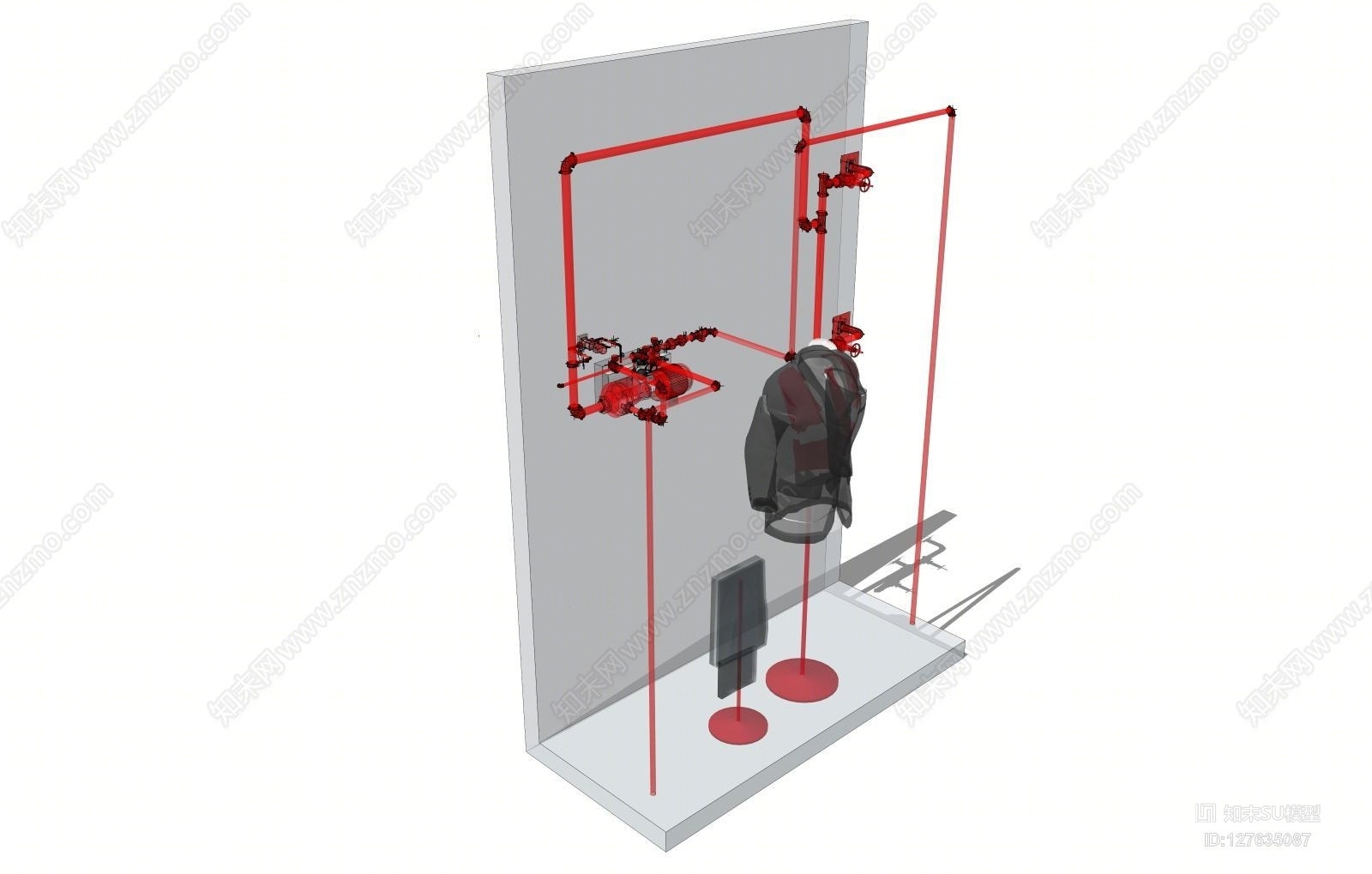 现代男装橱窗设计SU模型下载【ID:127635087】