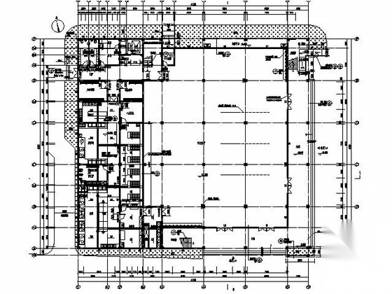 [浙江]某中学三层食堂建筑施工图cad施工图下载【ID:166083130】