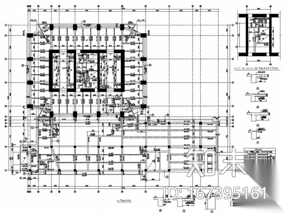 [广东]75层（含钢结构伸臂桁架）型钢混凝土框架核心筒...cad施工图下载【ID:167395161】