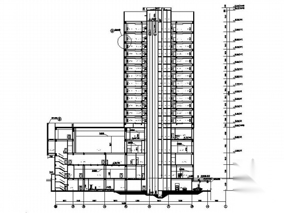 [湖南]高层框架剪力墙结构五星级酒店建筑施工图（含内装...施工图下载【ID:167941103】