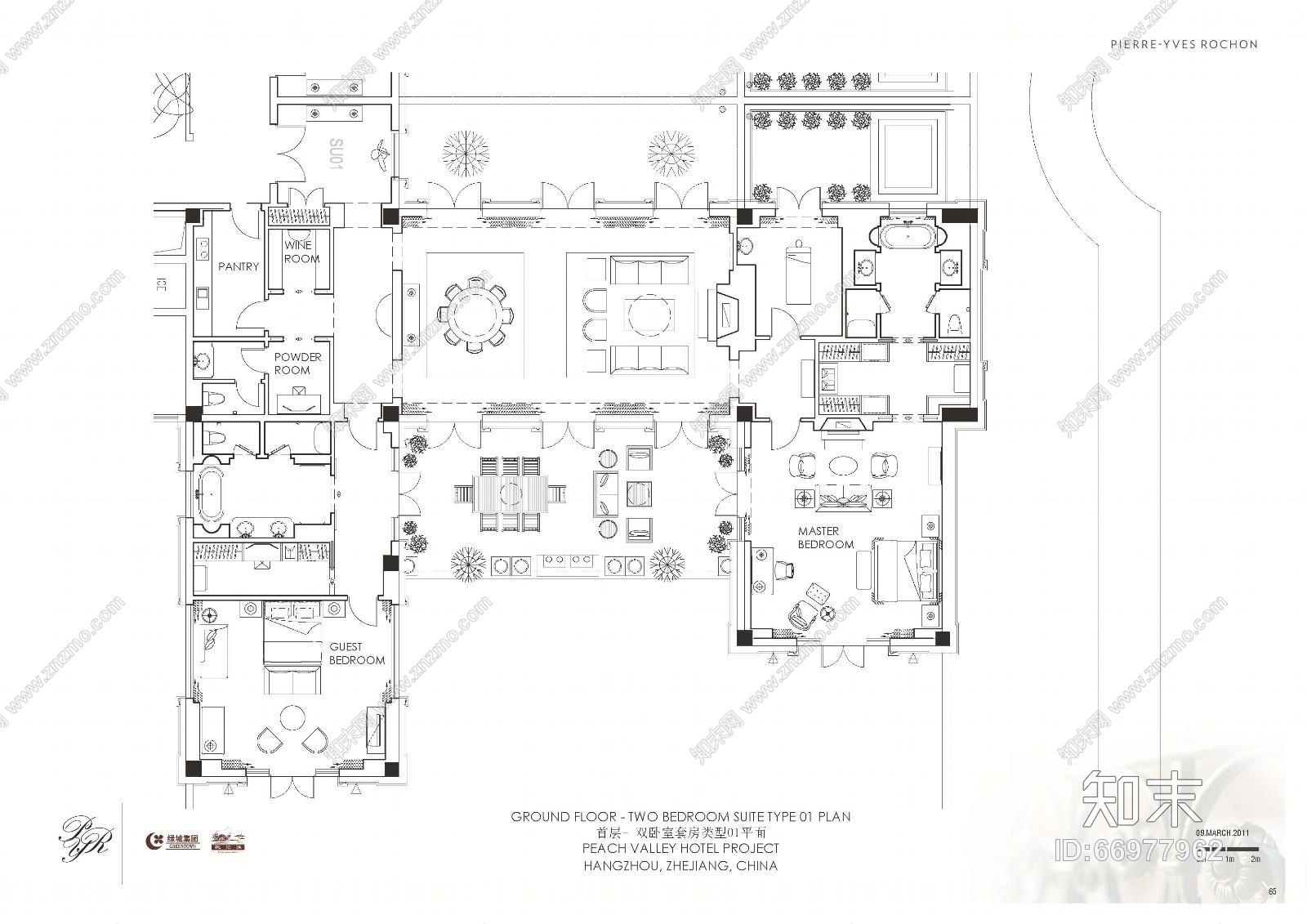 【免费】PYR--欧式杭州桃花源酒店cad施工图下载【ID:66977962】