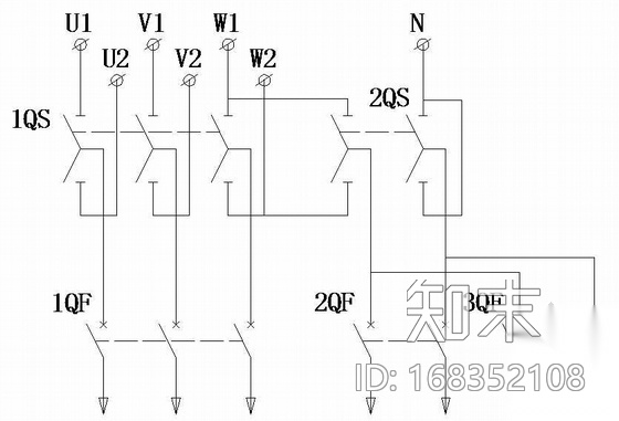 0.4KV低压配电柜电气设计图纸cad施工图下载【ID:168352108】