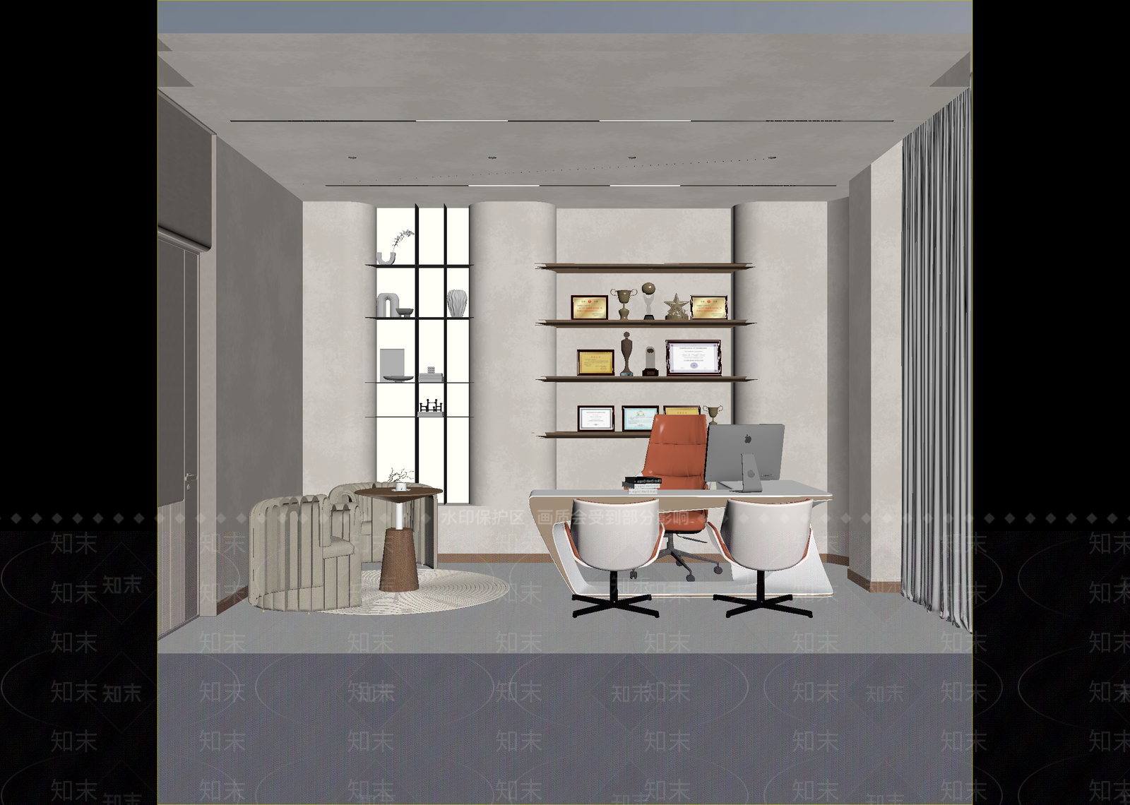 现代经理办公室3D模型下载【ID:1214835283】