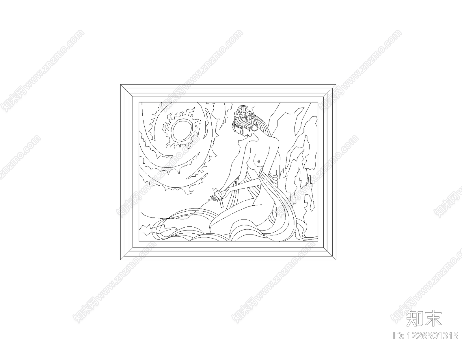 挂画cad施工图下载【ID:1226501315】