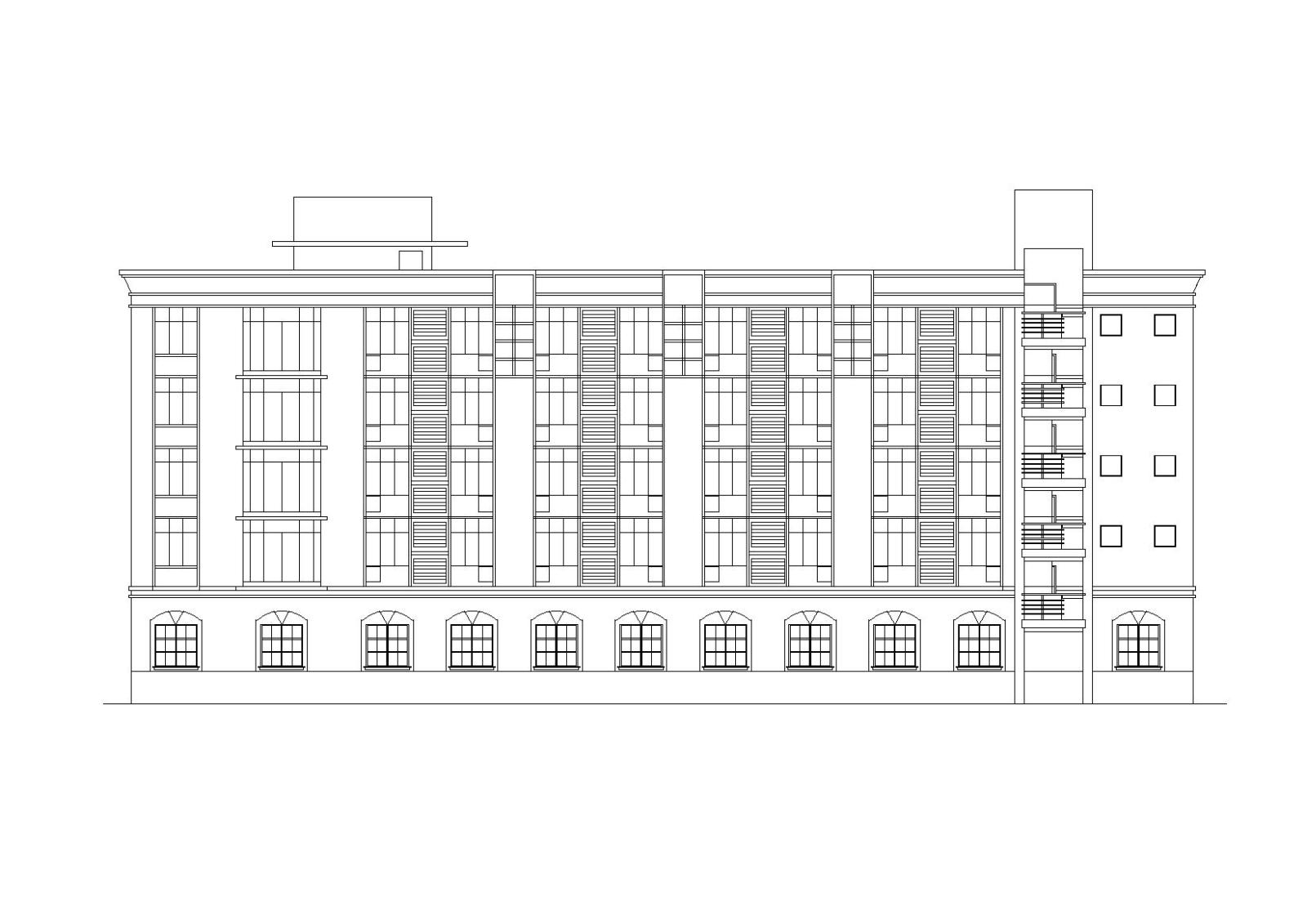 北方五层宿舍楼建筑施工图（底层食堂）施工图下载【ID:149531152】