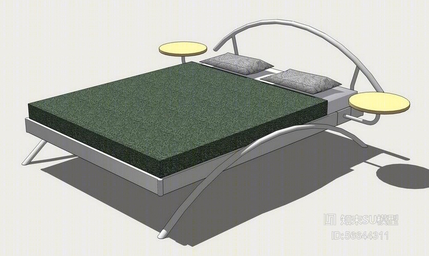 双人床SU模型下载【ID:56644311】