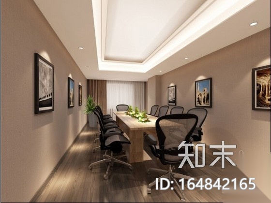 商务酒店现代会议室施工图（含效果）cad施工图下载【ID:164842165】