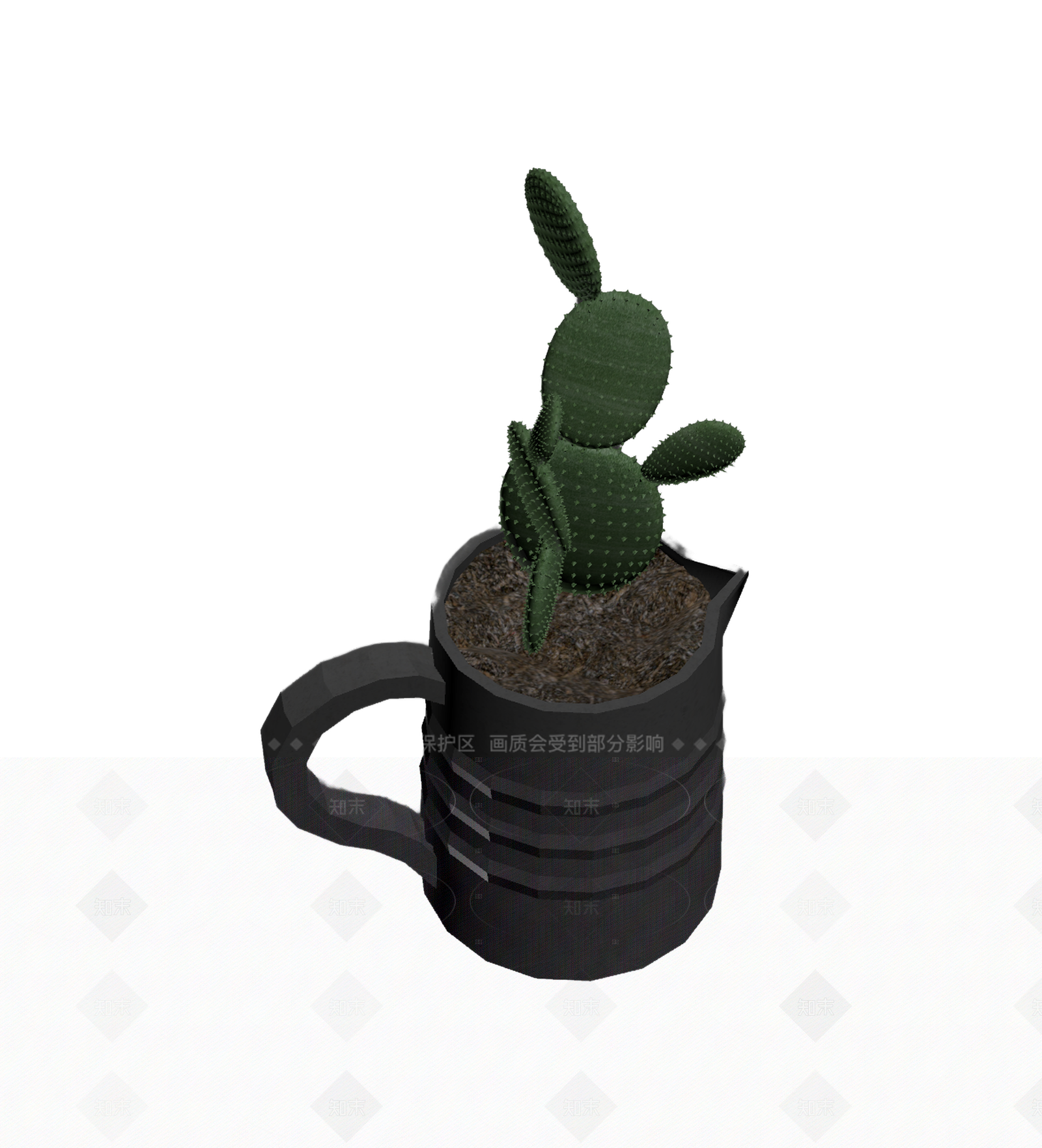 带盆仙人掌装饰品3D模型下载【ID:1205547313】