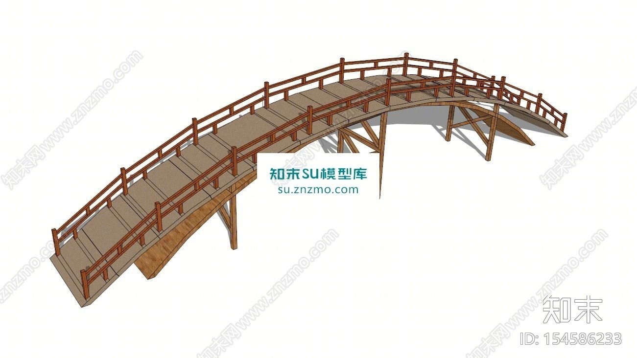 木拱桥SU模型下载【ID:154586233】