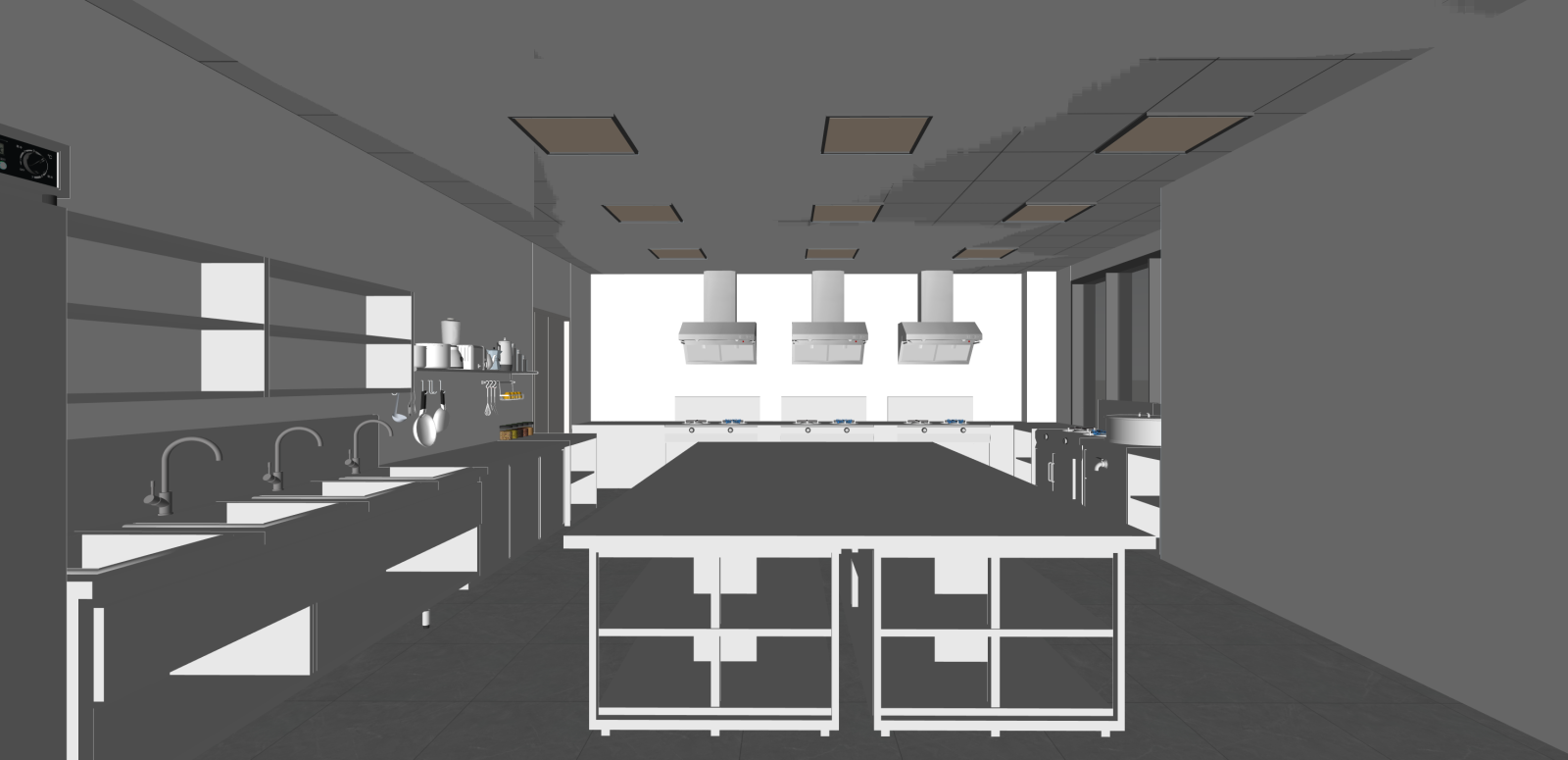 现代食堂SU模型下载【ID:1215946296】