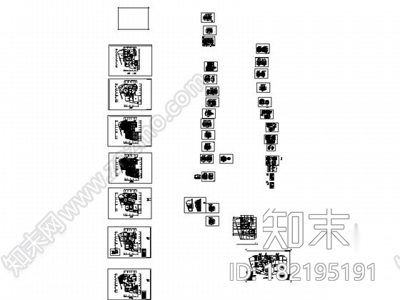 [深圳]某精品时尚六居室室内装饰装修图cad施工图下载【ID:182195191】