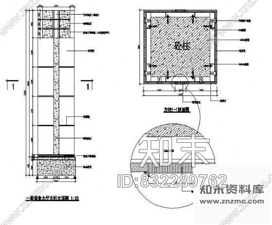 图块/节点装饰立柱详图施工图下载【ID:832289762】