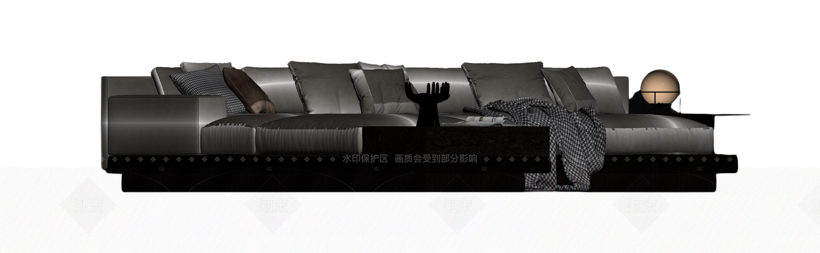 现代L型沙发组合3D模型下载【ID:1205544803】